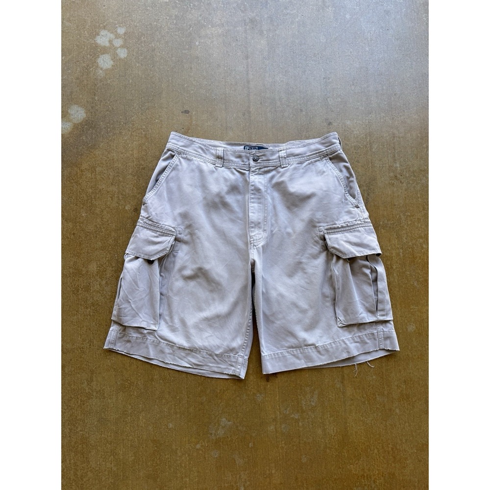 VTG Polo Ralph Lauren Skater Baggy Cargo Utility Jorts Shorts Surfer Y2K 36W